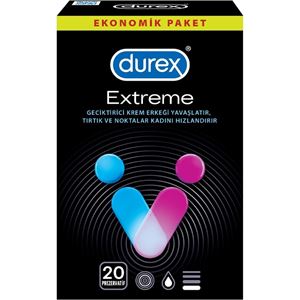 Durex Extreme 20lı Geciktiricili ve Tırtıklı Preze-