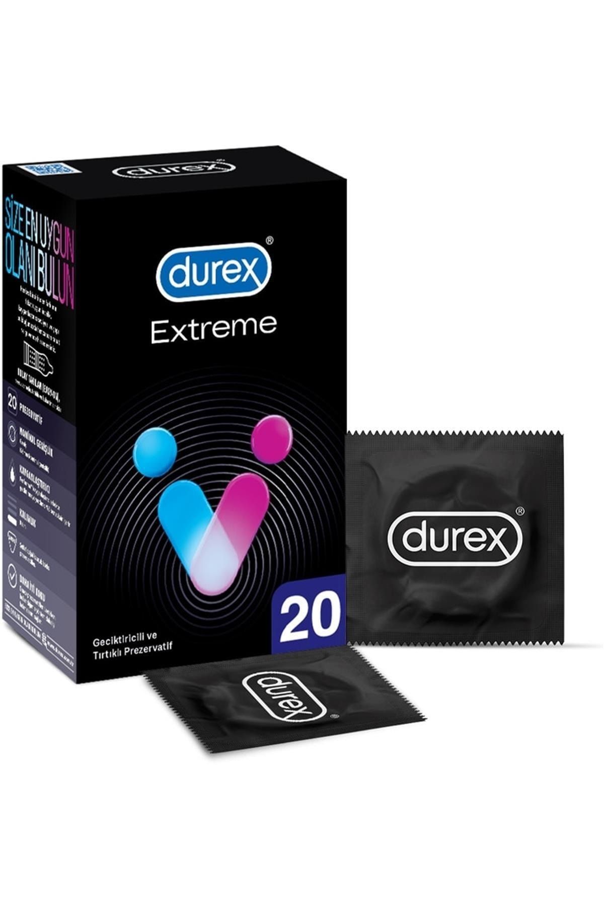 Durex Extreme 20lı Geciktiricili ve Tırtıklı Preze-