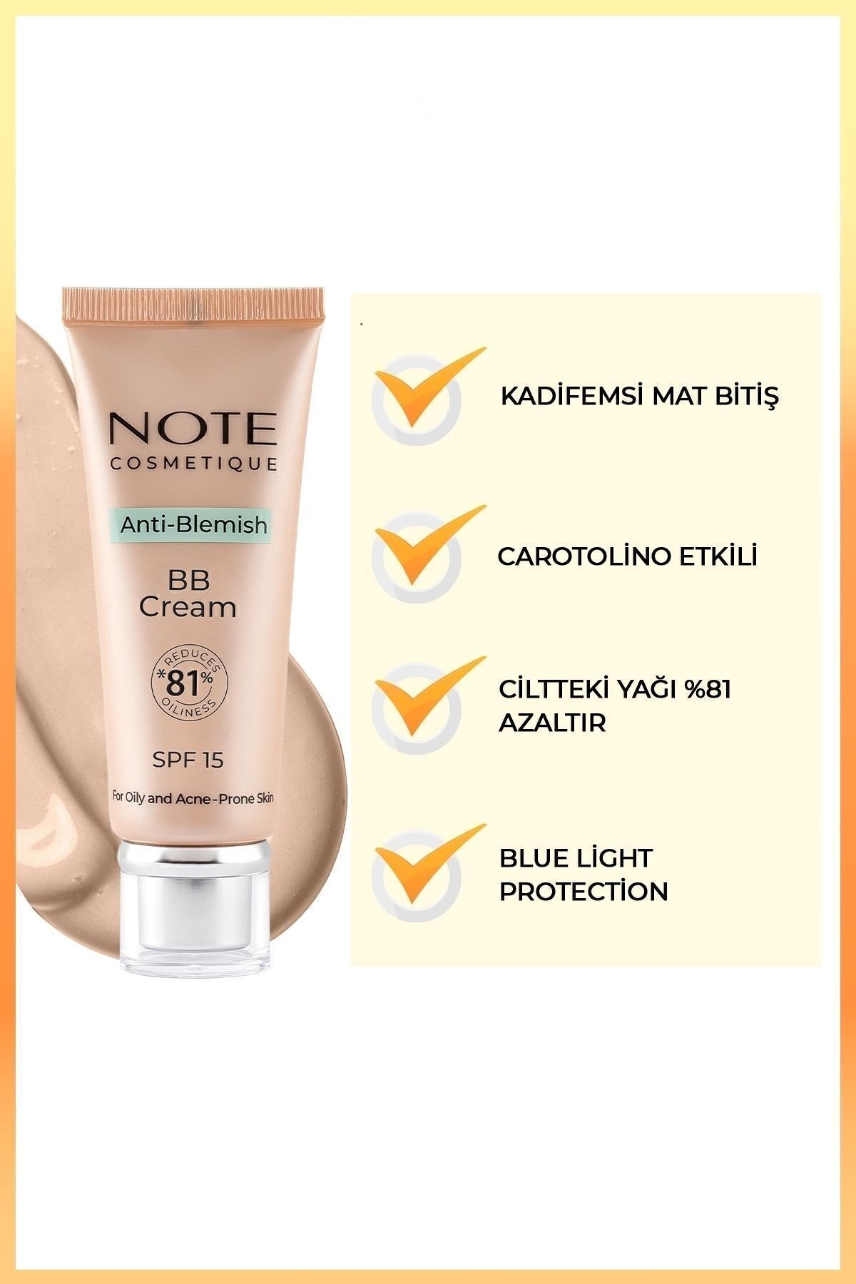 NOTE ANTİ BLEMİSH BB CREAM LİGHT BEİGE 02-