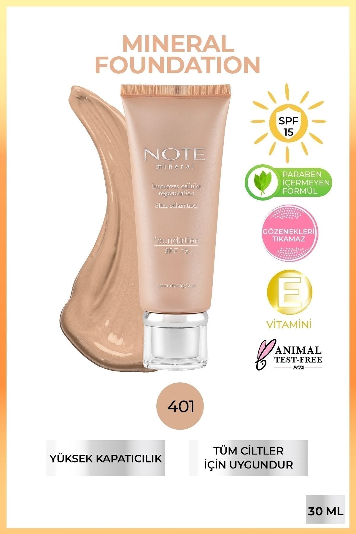 NOTE MINERAL  NATURAL GLOW FONDÖTEN NO.401-