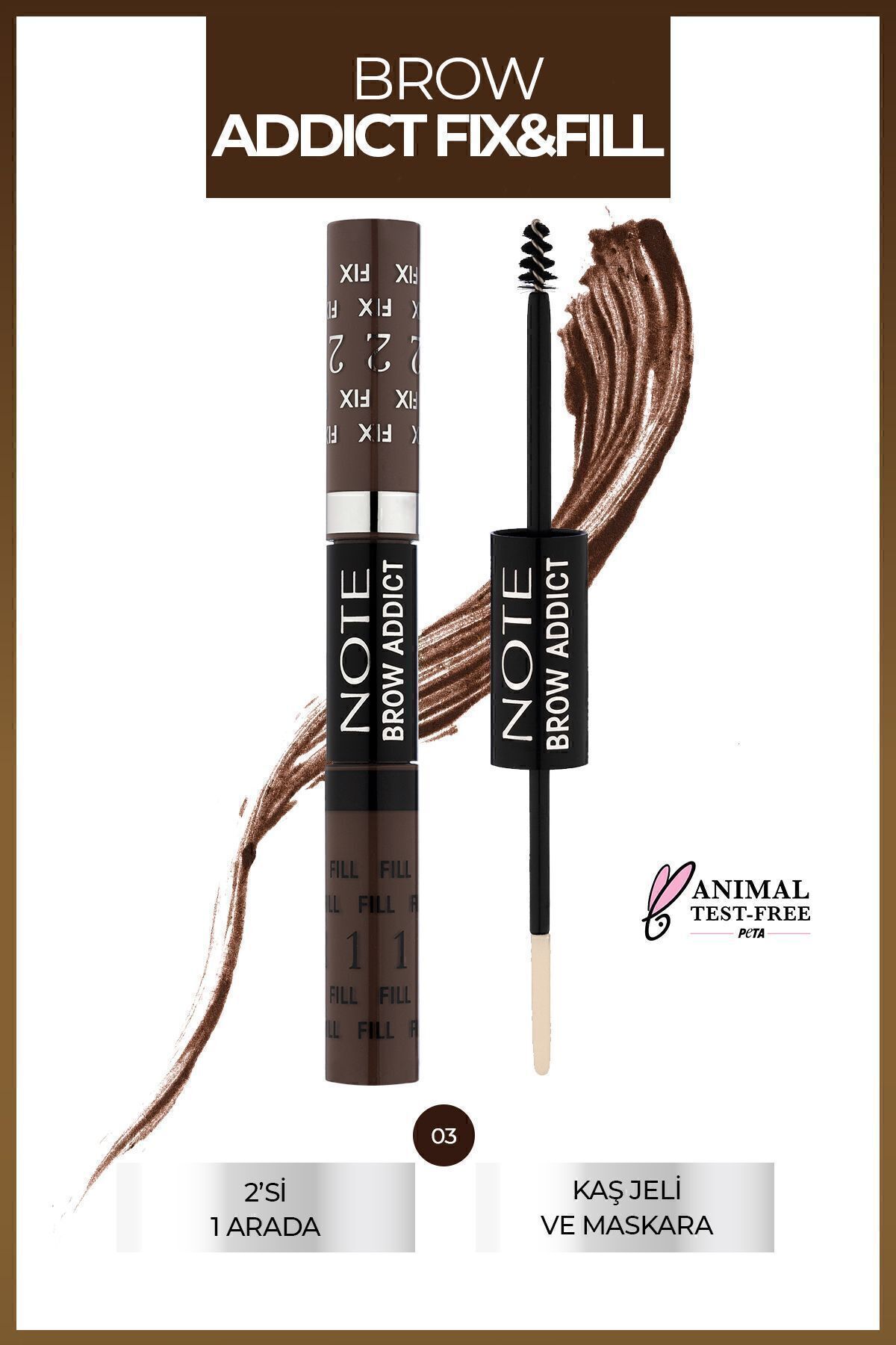 NOTE BROW ADDICT TINT&SHAPING GEL DARK BROWN 03 KAŞ MASKARASI-