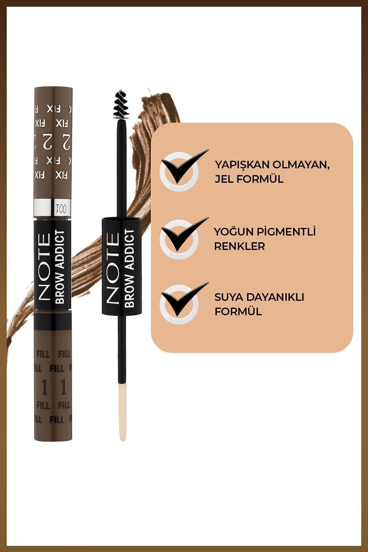 NOTE BROW ADDICT TINT&SHAPING GEL LIGHT BROWN 02 KAŞ MASKARASI-