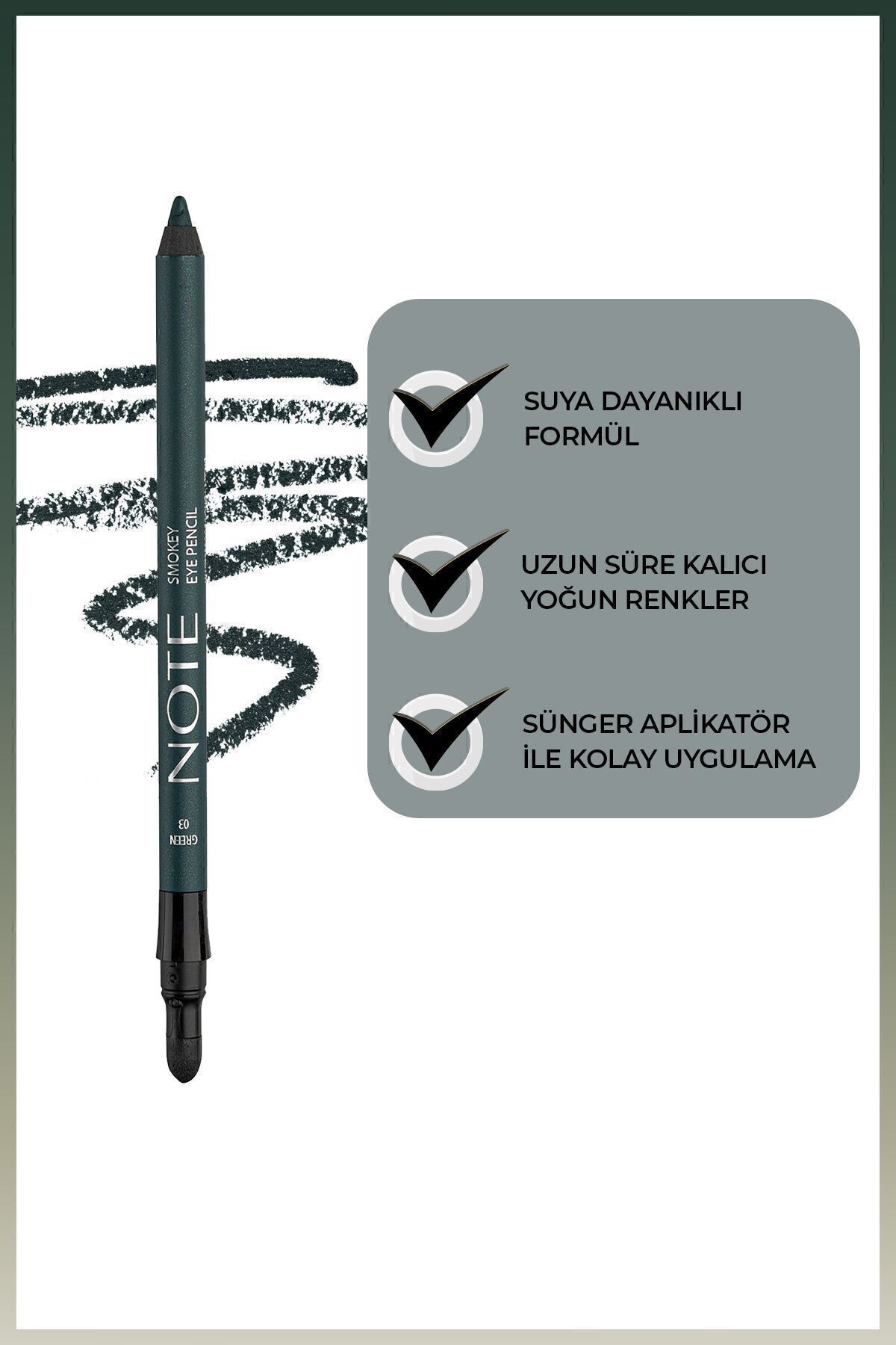 NOTE SMOKEY GÖZ KALEMİ GREEN 03-