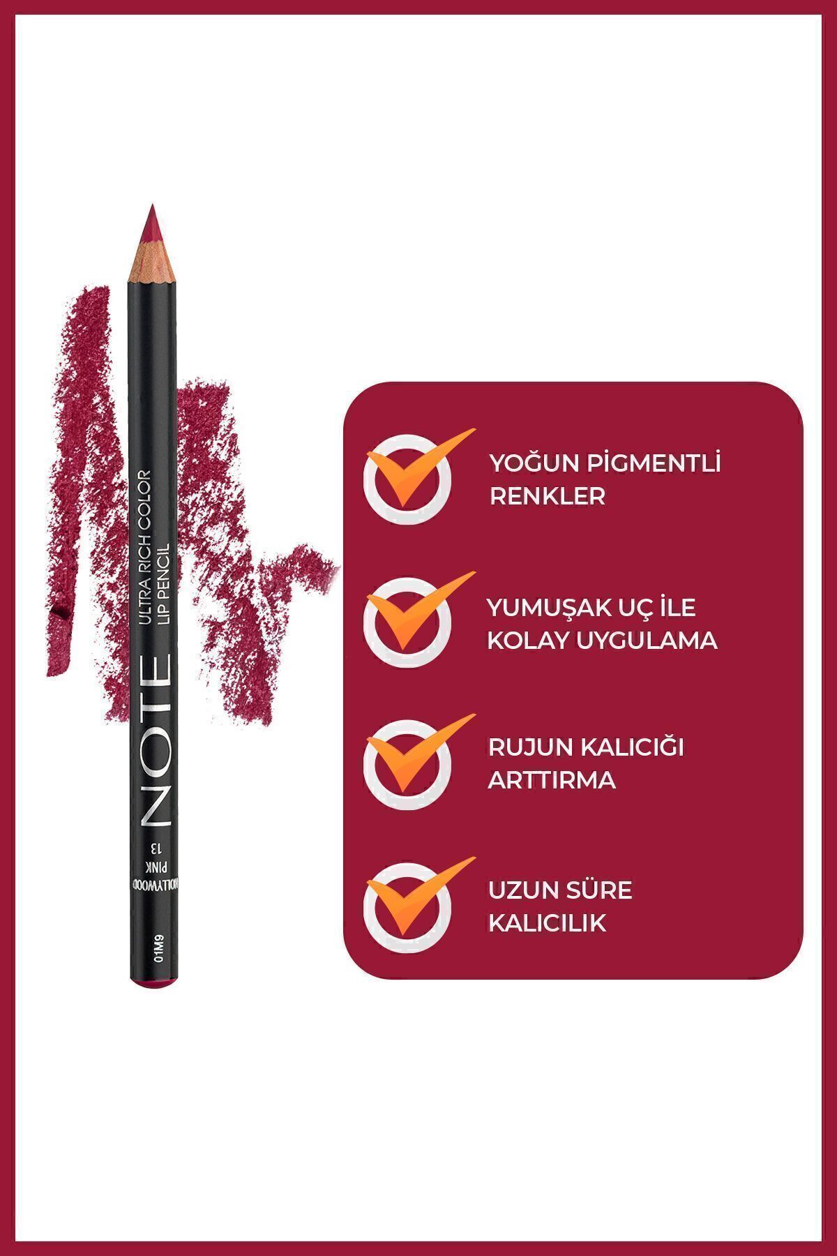 NOTE ULTRA RİCH COLOR DUDAK KALEMİ HOLLYWOOD PINK 13-