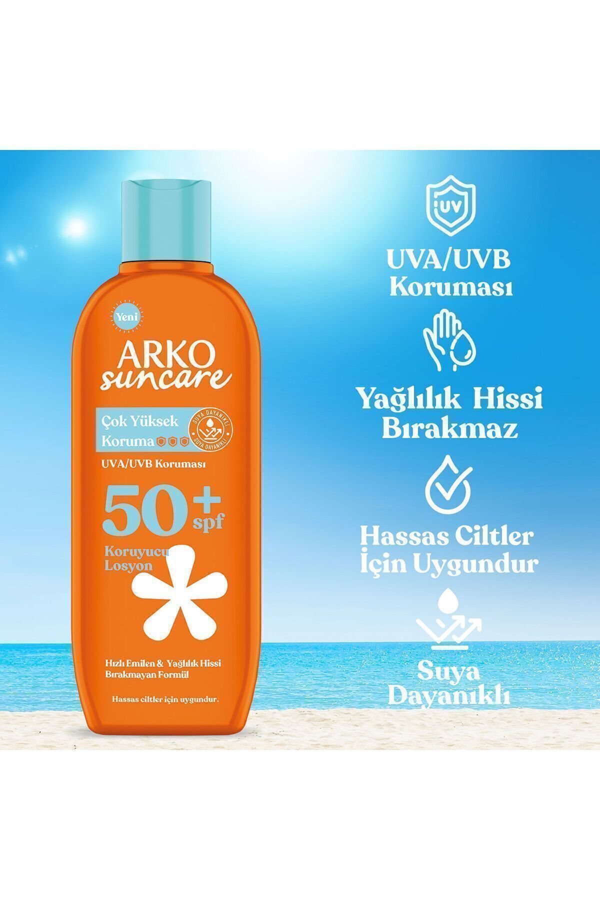 Arko Suncare Spf50 Çok Yüksek Korumalı Vücut Güneş Losyonu 200 ml-
