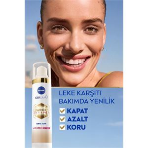 NIVEA LUMİNOUS630 KOYU LEKE KARŞITI CC YÜZ KREMİ 40ML SPF30 GÜNEŞ KORUYUCU HYALURONİK ASİT ORTA TON-