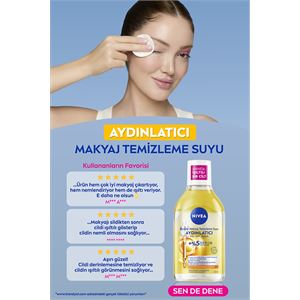 NIVEA AYDINLATICI MİCELLAR MAKYAJ TEMİZLEME SUYU 400ML, SERUM İÇERİKLİ, DONUK VE HASSAS CİLT TİPLERİ-