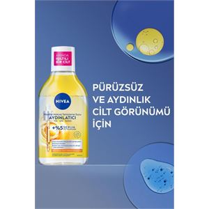 NIVEA AYDINLATICI MİCELLAR MAKYAJ TEMİZLEME SUYU 400ML, SERUM İÇERİKLİ, DONUK VE HASSAS CİLT TİPLERİ-