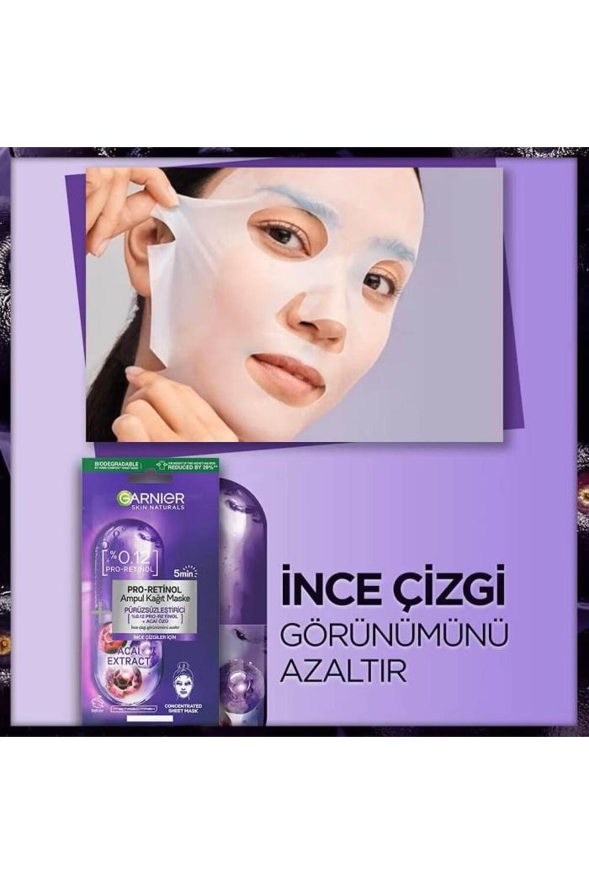 GARNİER PRO-RETİNOL PÜRÜZSÜZLEŞTİRİCİ AMPUL KAĞIT YÜZ MASKESİ-
