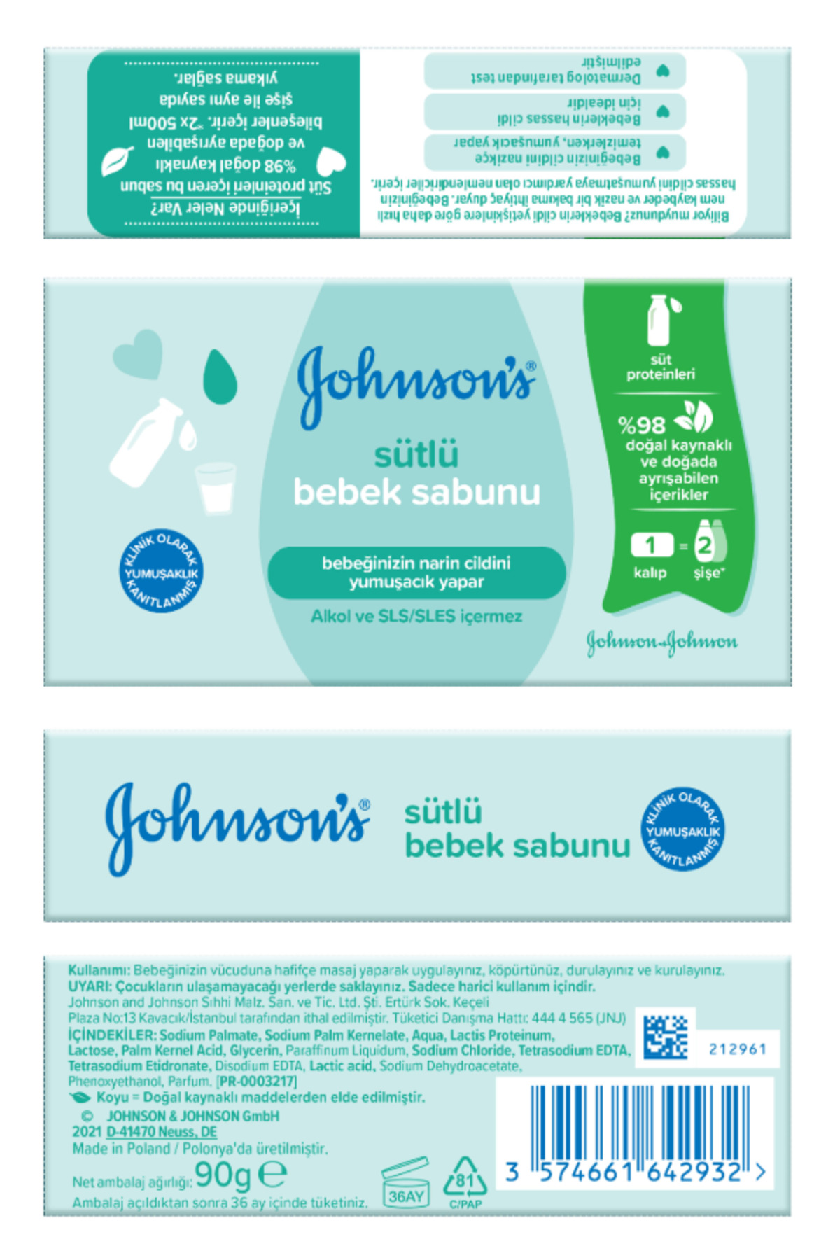 Johnson's Johnsons Baby Sütlü Bebek Sabunu 90 gr-