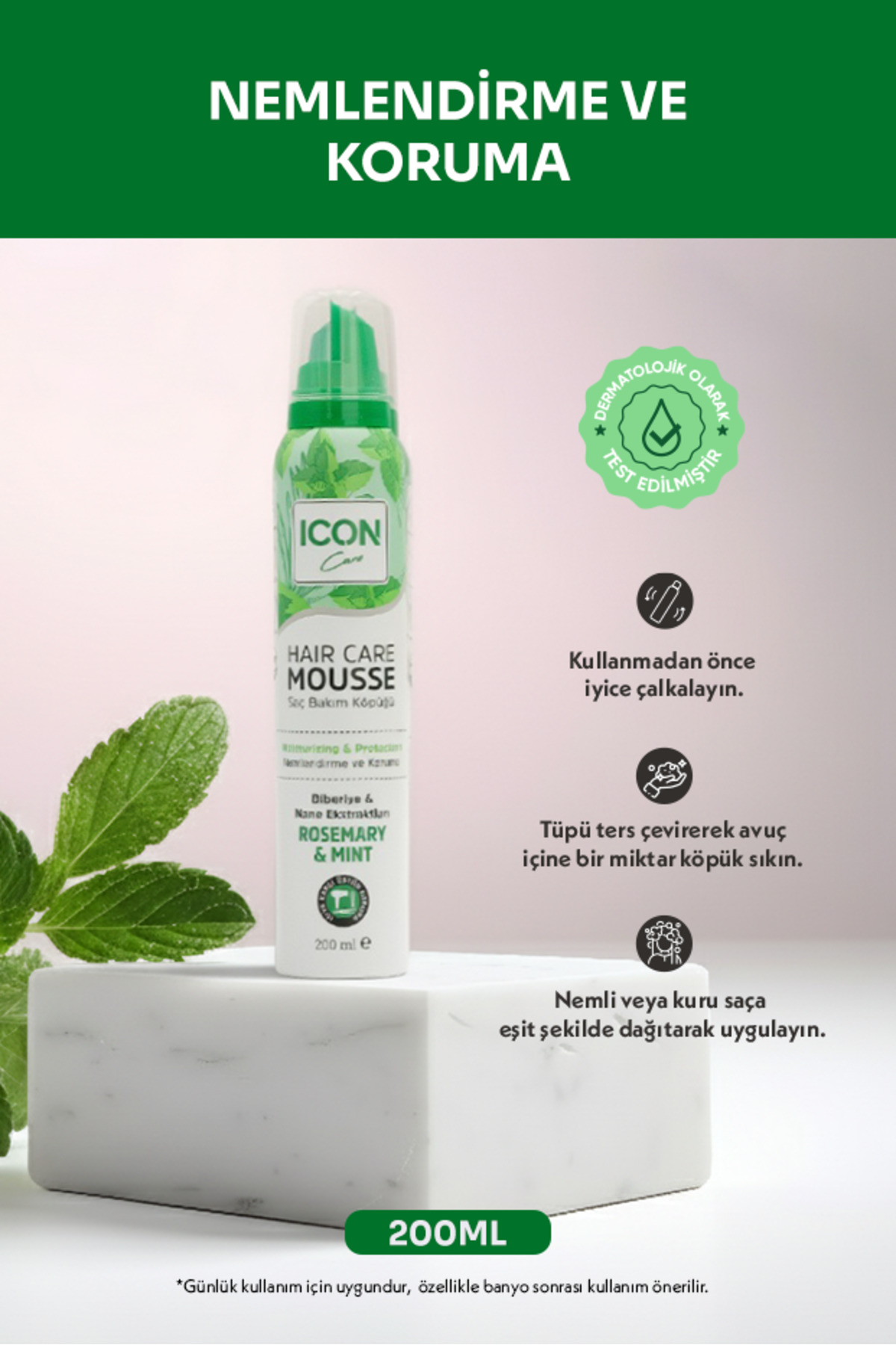 İcon Care Saç Bakım Köpüğü 200 ml Rosemary&Mint-