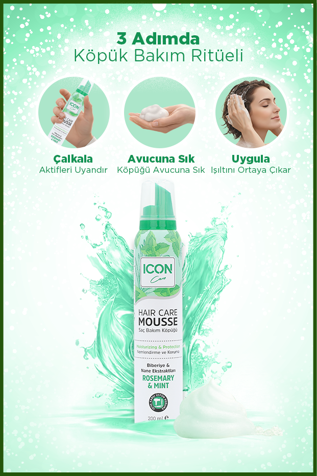 İcon Care Saç Bakım Köpüğü 200 ml Rosemary&Mint-