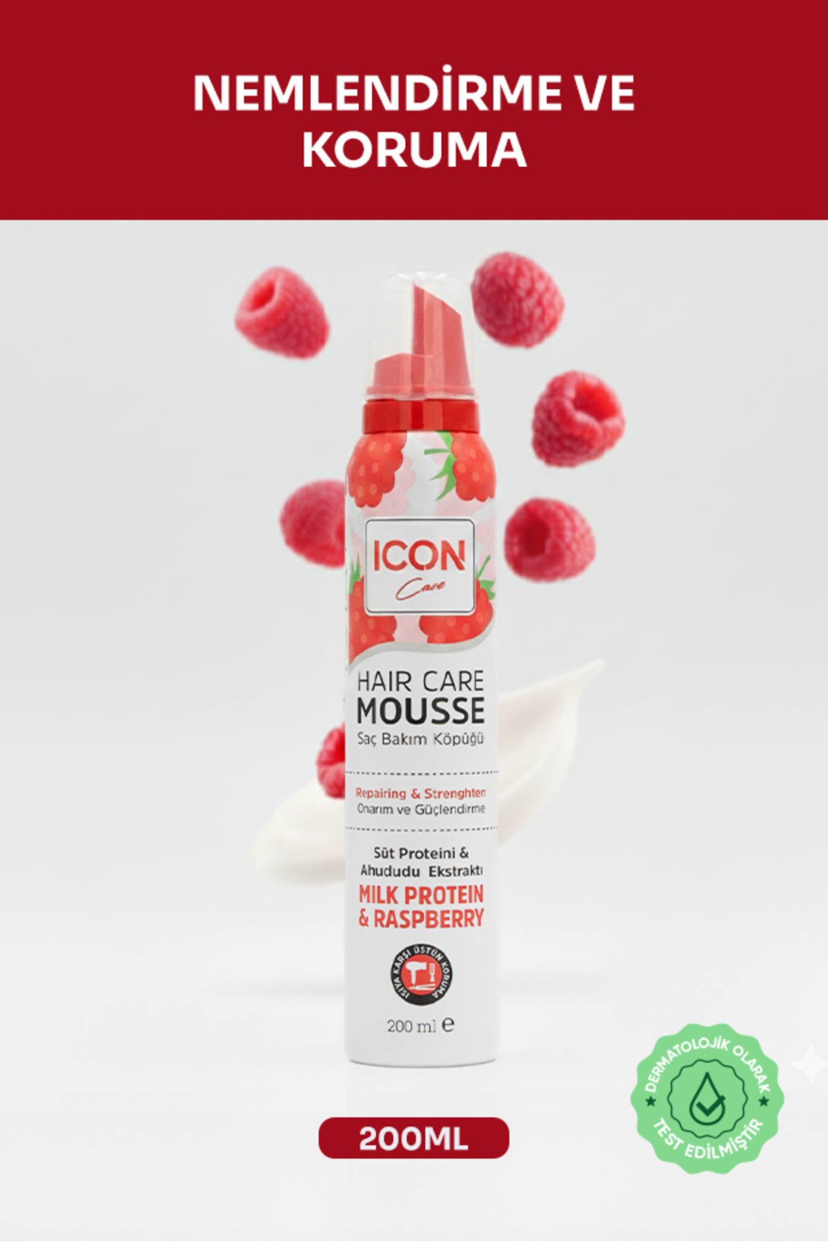 İcon Care Saç Bakım Köpüğü 200ml Milk Protein&Raspberry-