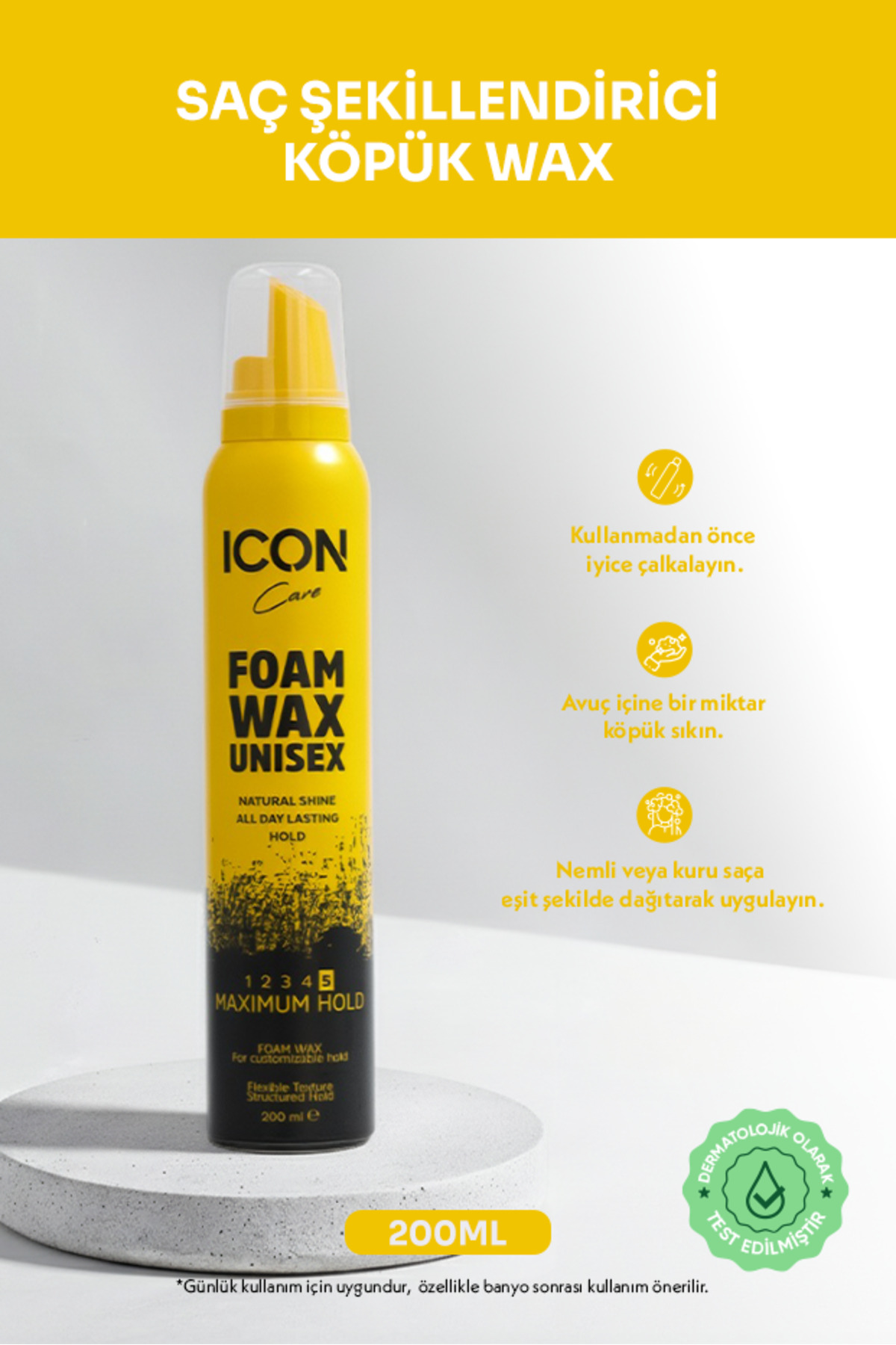 İcon Care Saç Köpük Şekillendirici Wax 200ml Maximum Hold-