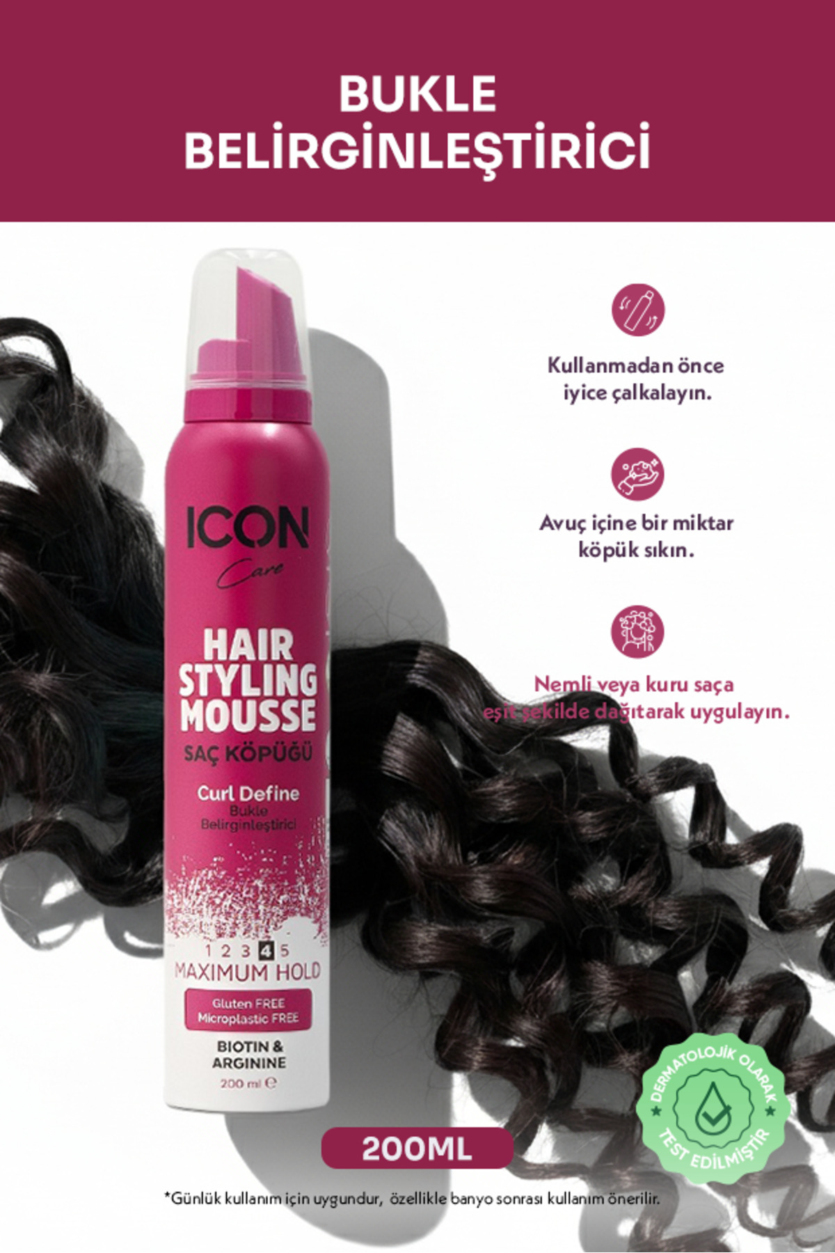 İcon Care Saç Köpüğü 200ml Curl Define-