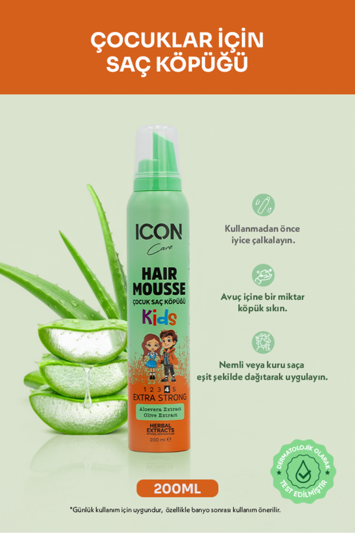 İcon Care Çocuk Saç Köpüğü 200ml Extra Strong-