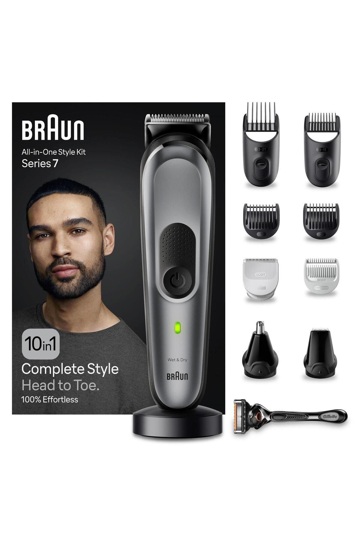 Braun Series 7 MGK7420 Hepsi Bir Arada Şekillendirme Seti 10u 1 Arada Erkek Bakım-