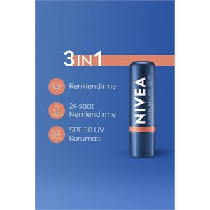 NIVEA Renkli Dudak Bakım Kremi,nude,4,8gr,nemlendirme,spf30,doğal Yağlar,e-