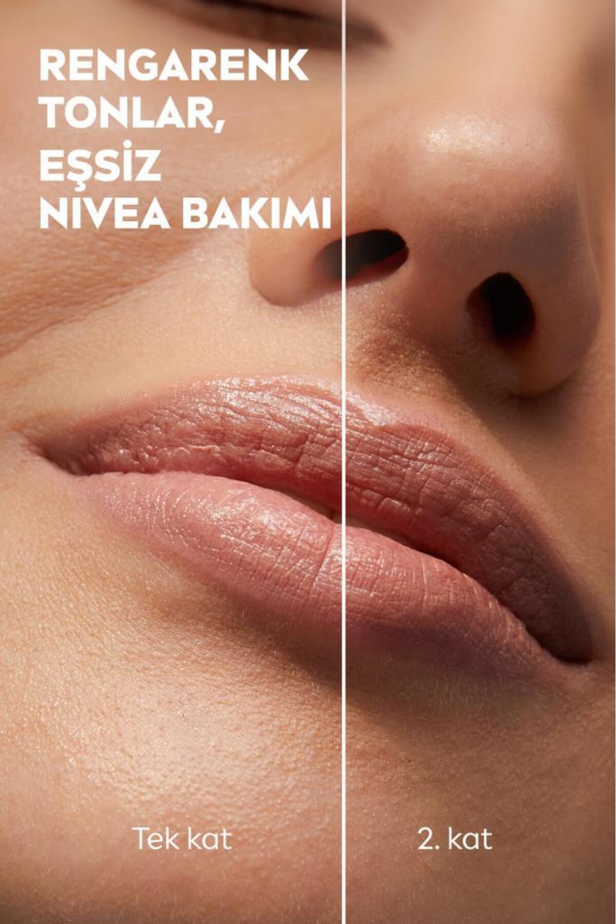 NIVEA Renkli Dudak Bakım Kremi,nude,4,8gr,nemlendirme,spf30,doğal Yağlar,e-