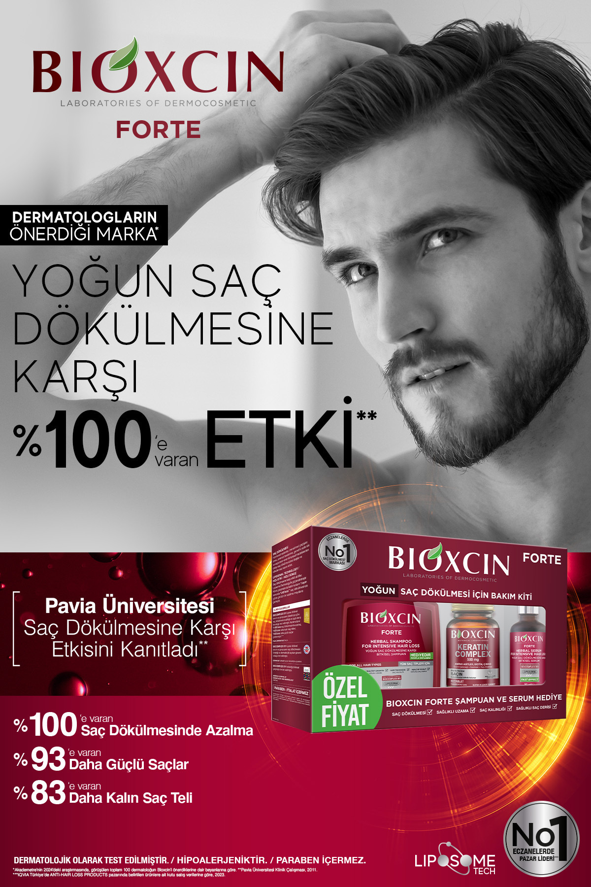 BİOXCİN FORTE YOĞUN BAKIM KİTİ (TABLET-ŞAMPUAN-SERUM) YOĞUN SAÇ DÖKÜLMESİ SETİ-