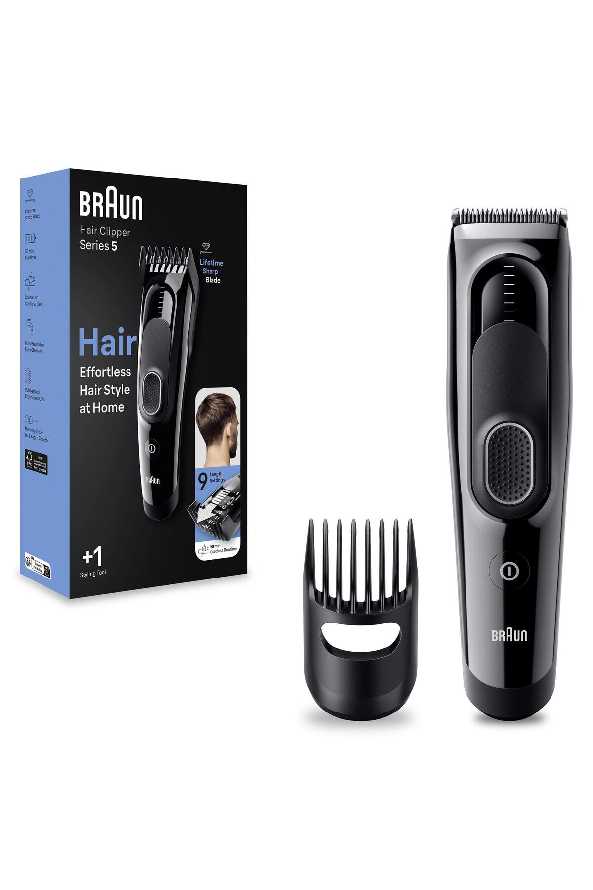 BRAUN SERİES 5 HC5310. ERKEKLER İÇİN 17 UZUNLUK AYARINA SAHİP SAÇ KESME MAKİNESİ-