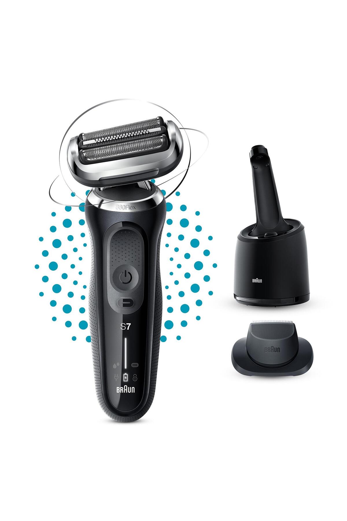 BRAUN YENİ SERİ 7 N7200CC KABLOSUZ TIRAŞ MAKİNESİ. SMARTCARE. AUTOSENSE. 360° FLEX. ISLAK & KURU-
