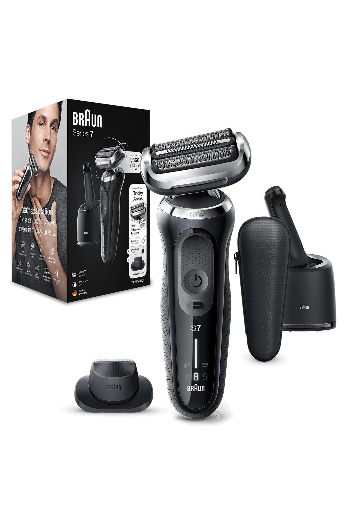 BRAUN YENİ SERİ 7 N7200CC KABLOSUZ TIRAŞ MAKİNESİ. SMARTCARE. AUTOSENSE. 360° FLEX. ISLAK & KURU-