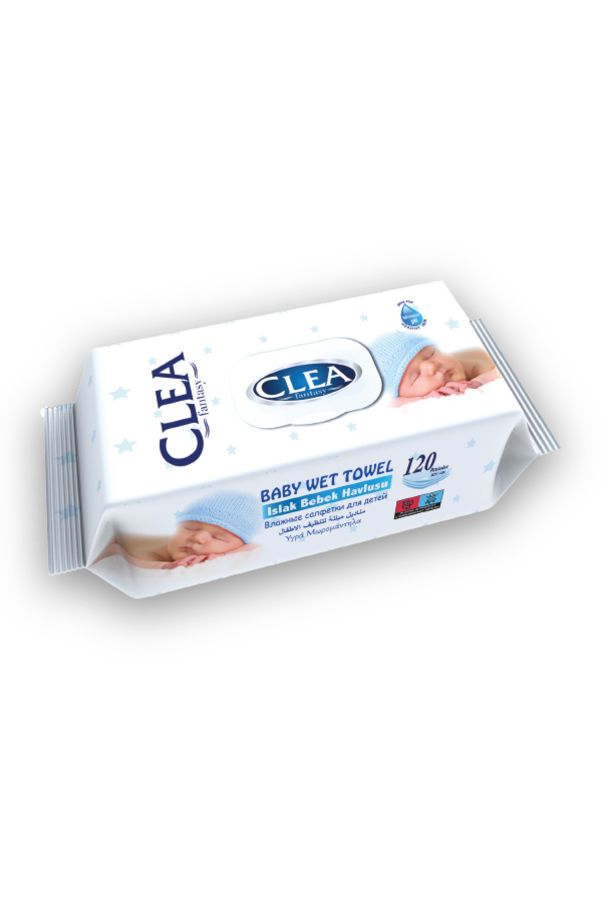 CLEA FANTASY ISLAK BEBEK HAVLUSU 120Lİ KAPAKLI(MAVİ)-