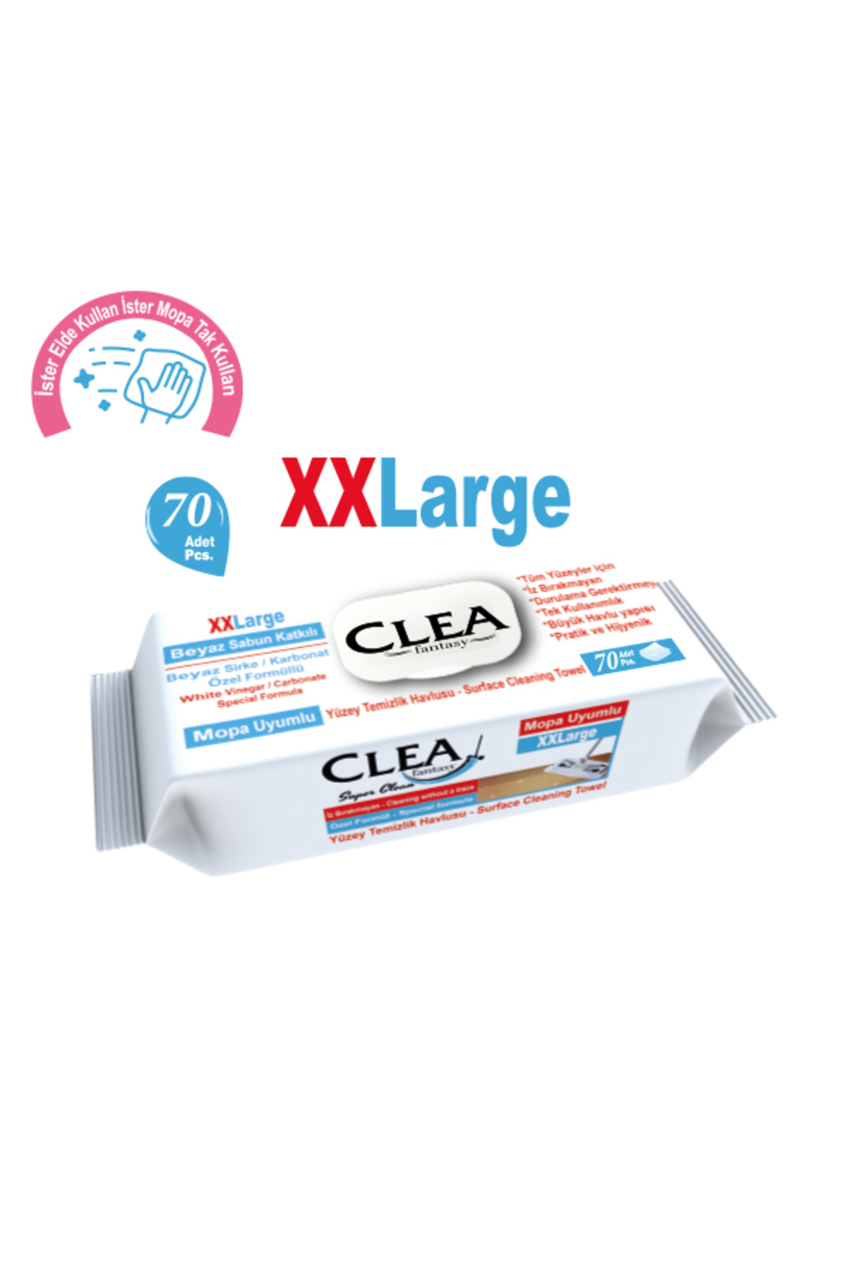 CLEA FANTASY MOPA UYUMLU YÜZEY TEMİZLEME HAVLUSU 70 ADET-
