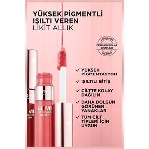 L'Oreal Paris Lumi Blush Likit Allık - Glowy Gold Pink-