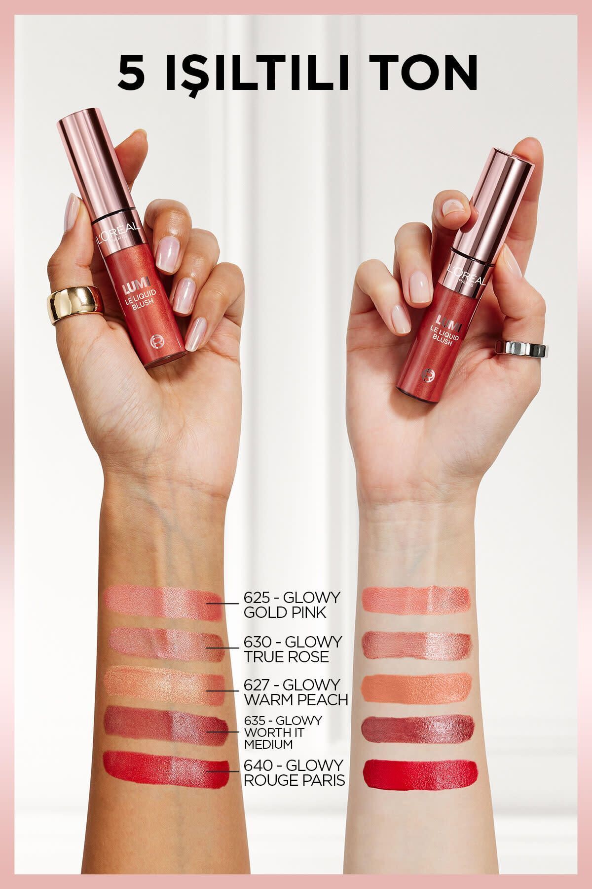 L'Oreal Paris Lumi Blush Likit Allık - Glowy Gold Pink-