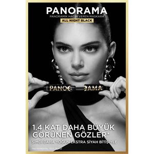 L'Oreal Paris Panorama Hacim Veren Maskara All Night Black - Siyah-