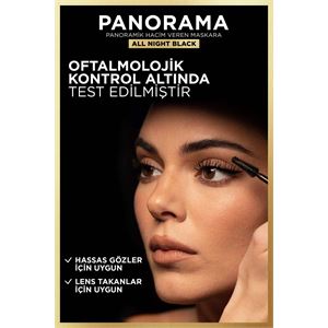 L'Oreal Paris Panorama Hacim Veren Maskara All Night Black - Siyah-
