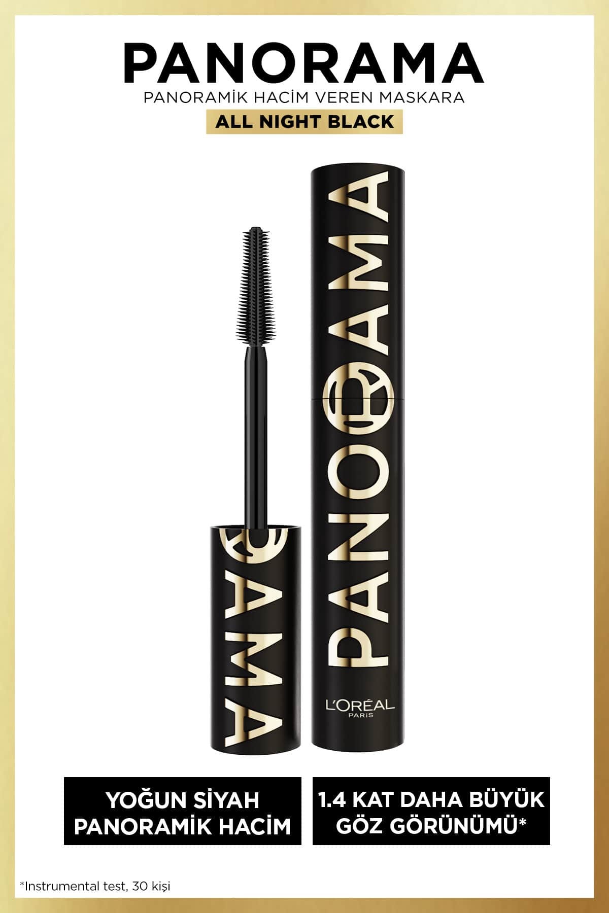 L'Oreal Paris Panorama Hacim Veren Maskara All Night Black - Siyah-