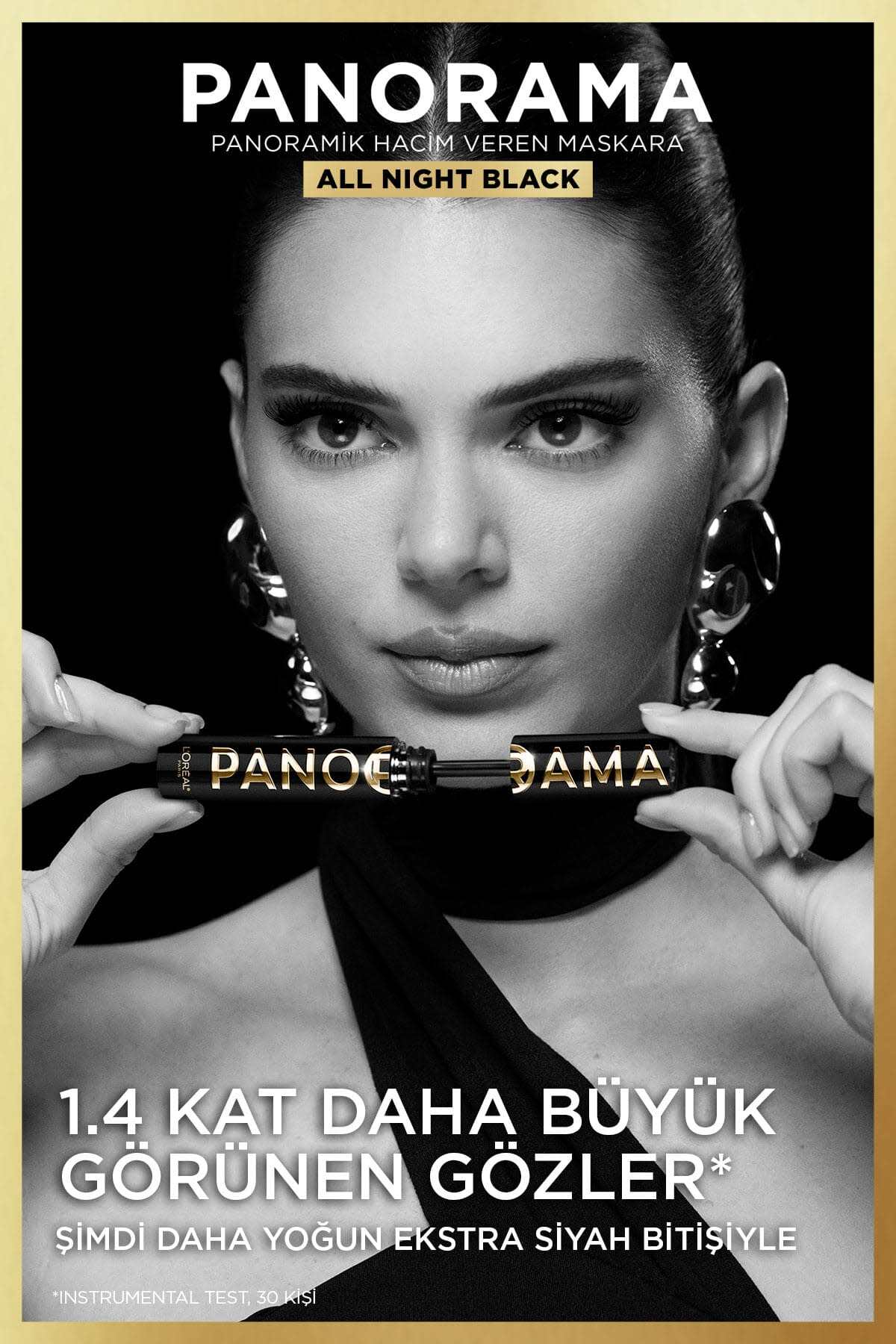 L'Oreal Paris Panorama Hacim Veren Maskara All Night Black - Siyah-