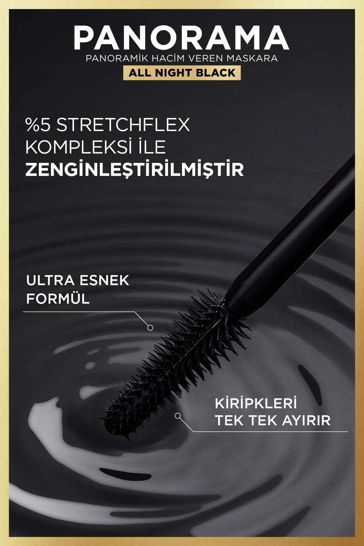 L'Oreal Paris Panorama Hacim Veren Maskara All Night Black - Siyah-
