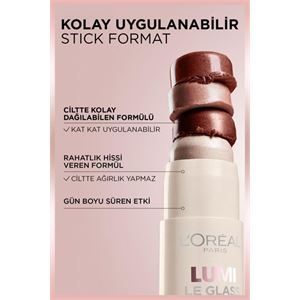 L'Oreal Paris L'Oréal Paris Lumi Glass Islak Bitişli Stick Aydınlatıcı - 610 Glassy Pearl Eclat-