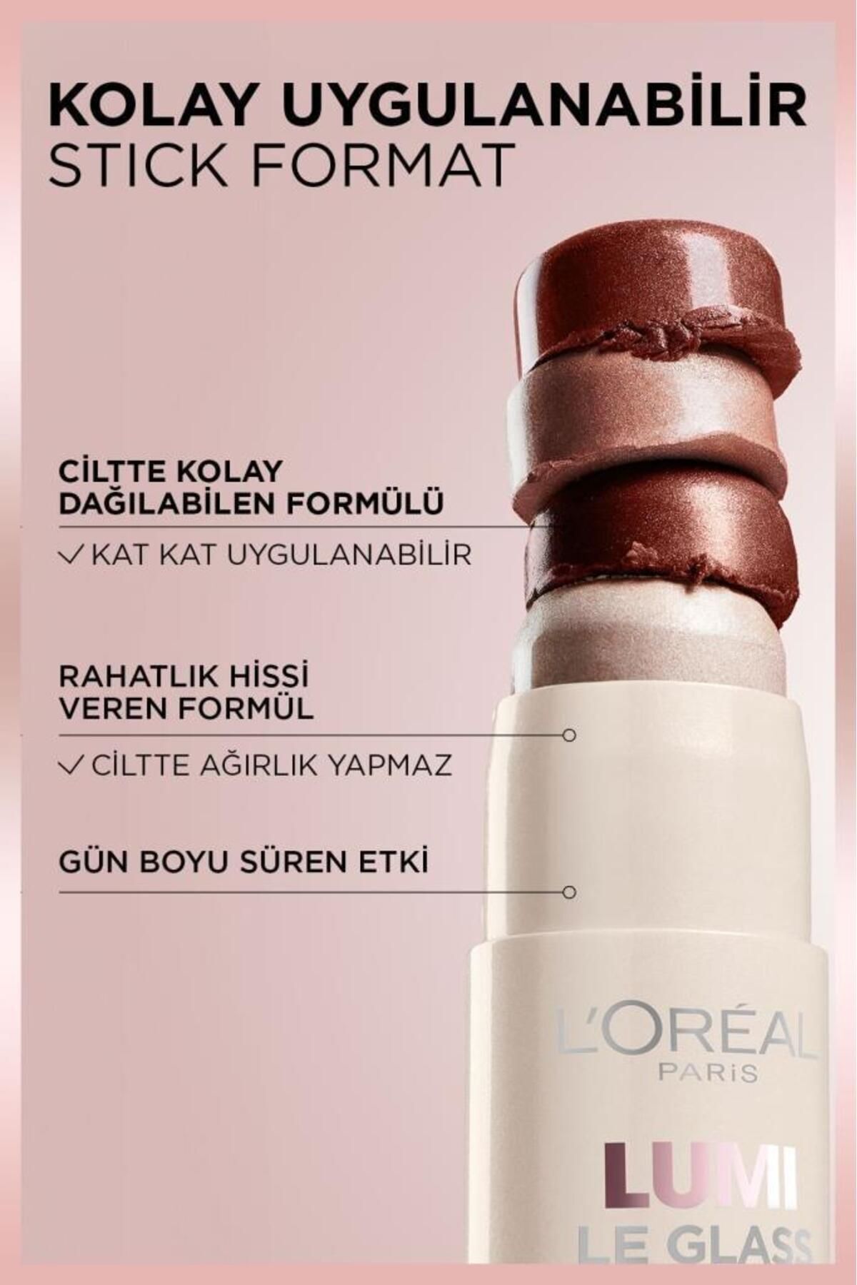 L'Oreal Paris L'Oréal Paris Lumi Glass Islak Bitişli Stick Aydınlatıcı - 610 Glassy Pearl Eclat-