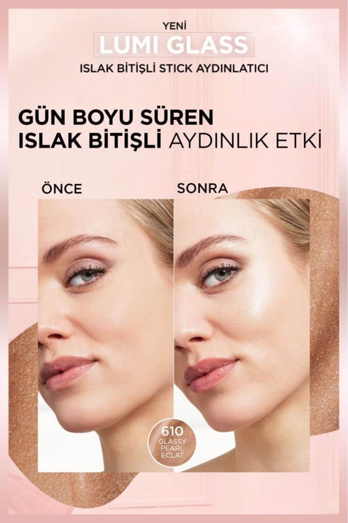 L'Oreal Paris L'Oréal Paris Lumi Glass Islak Bitişli Stick Aydınlatıcı - 610 Glassy Pearl Eclat-