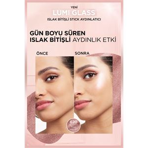L'Oreal Paris L'Oréal Paris Lumi Glass Islak Bitişli Stick Aydınlatıcı - 620 Glassy Pink Ballet-