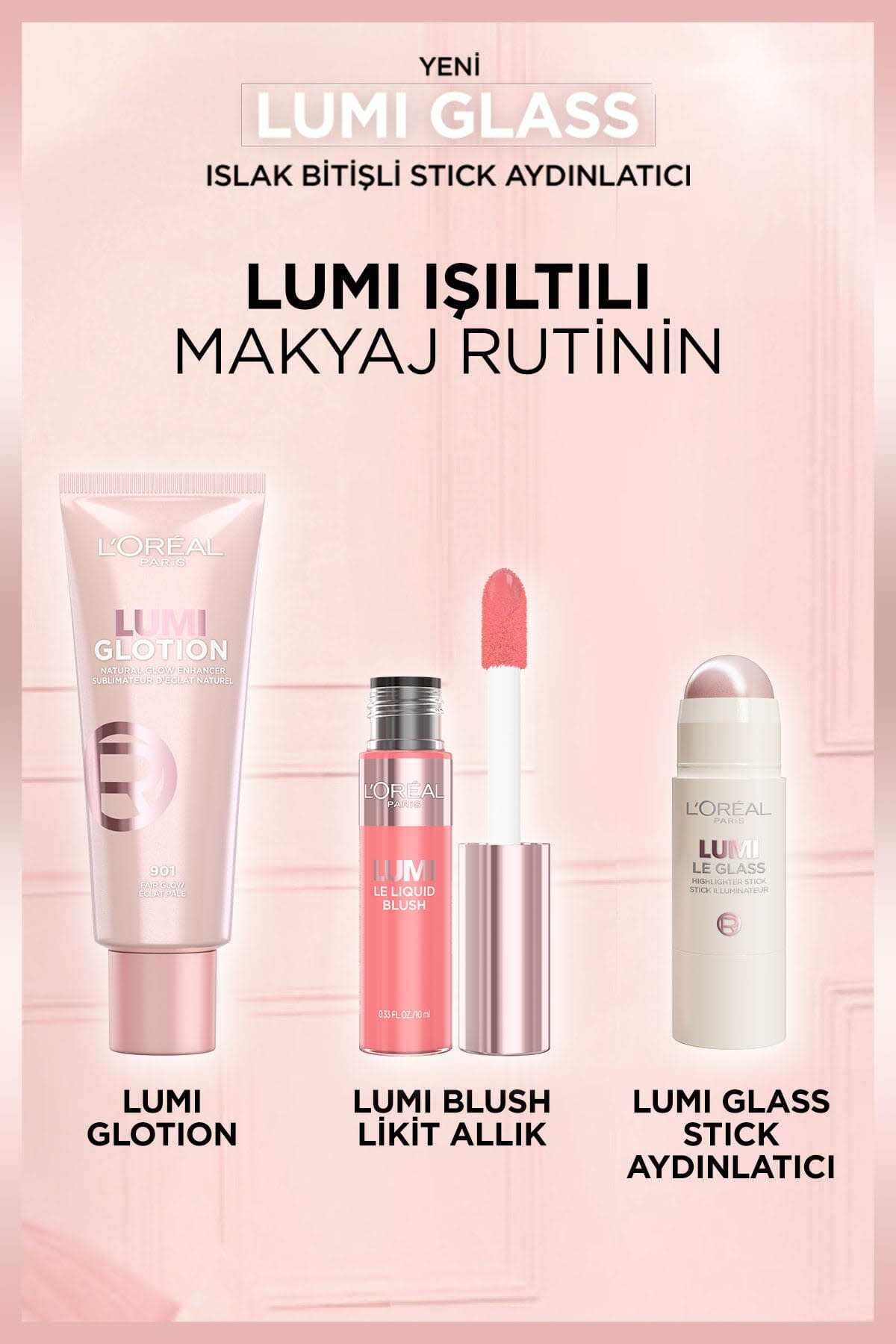 L'Oreal Paris L'Oréal Paris Lumi Glass Islak Bitişli Stick Aydınlatıcı - 620 Glassy Pink Ballet-