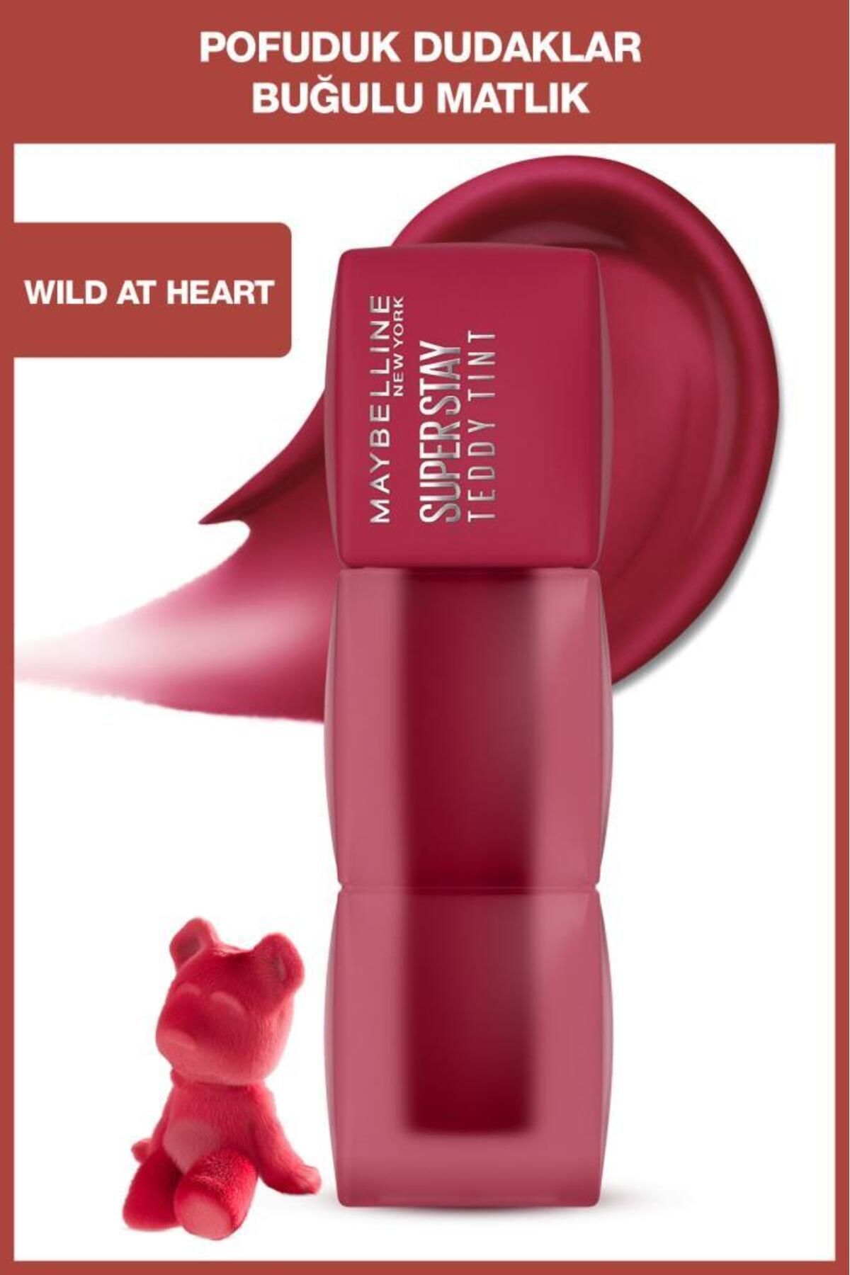 Maybelline New York Maybelline Super Stay Teddy Tint Uzun Süre Kalıcı Likit Mat Tint 50 Wild At Heart-