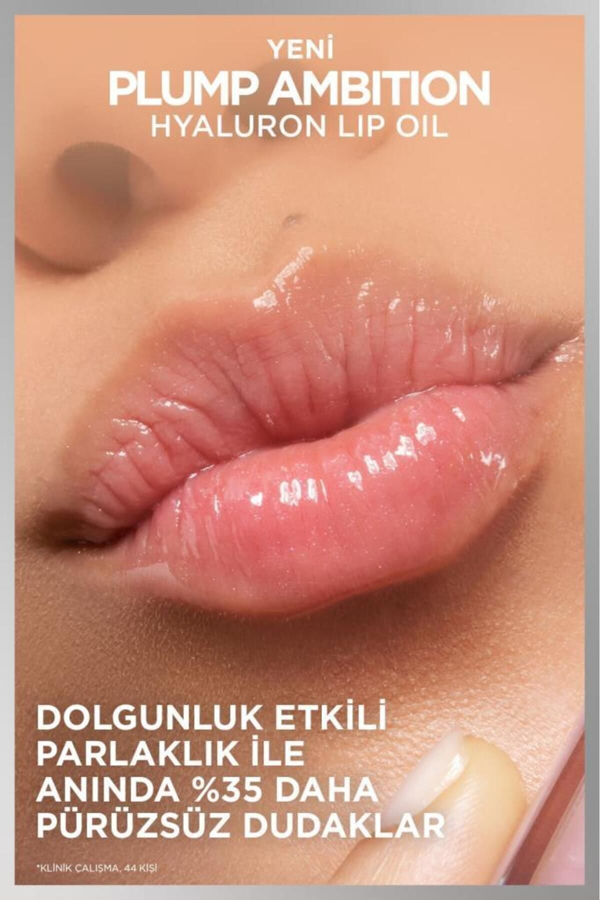 L'Oreal Paris Plump Ambition Hyaluron Lip Oil Besleyici ve Nemlendirici Dudak Parlatıcısı - 101 Cristal Clear-