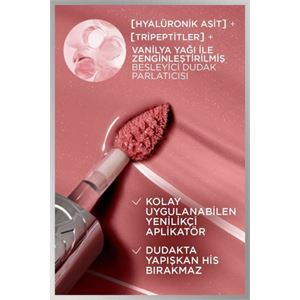 L'Oreal Paris Plump Ambition Hyaluron Lip Oil Besleyici ve Nemlendirici Dudak Parlatıcısı - 650 Nude Macaron-