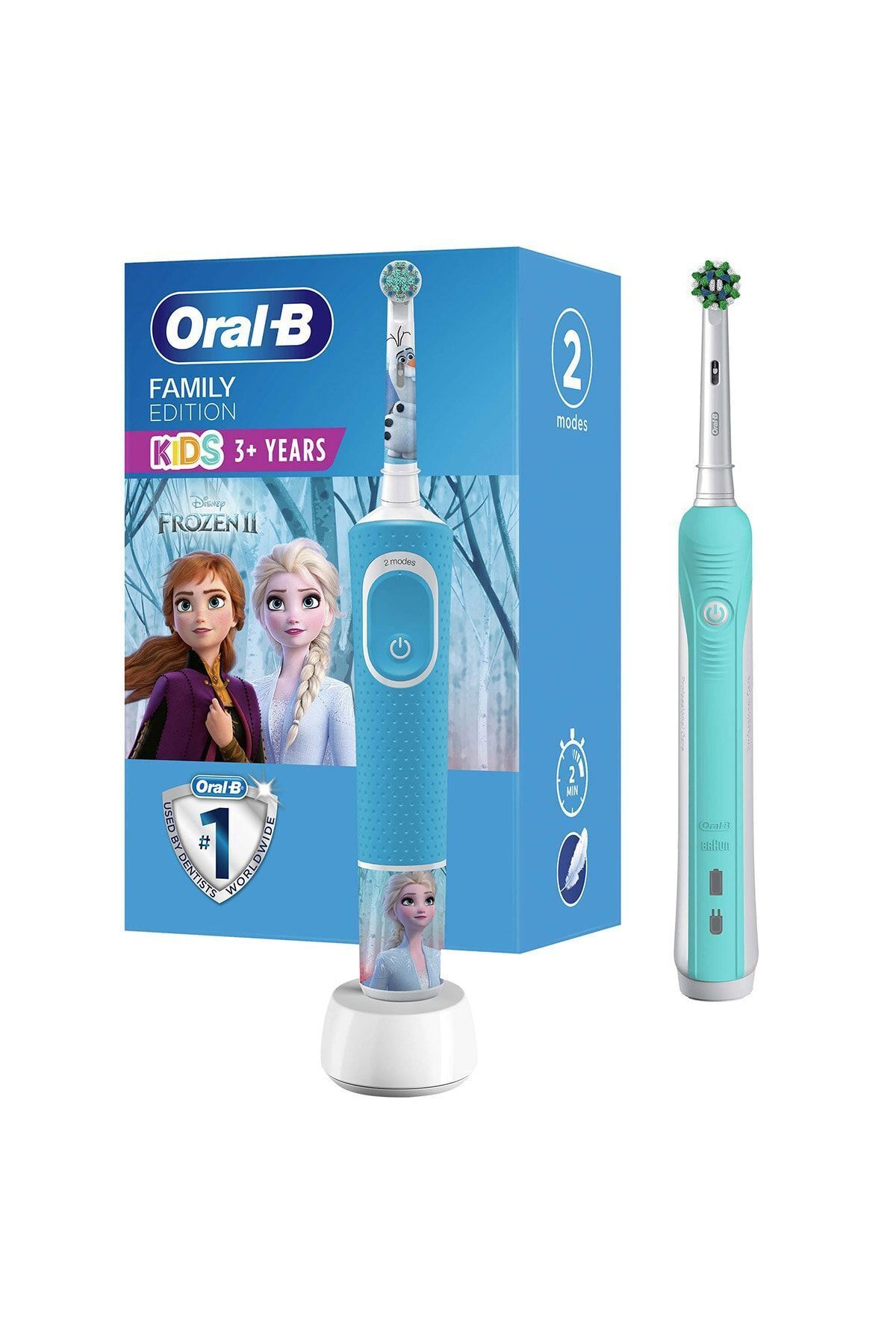 ORAL-B PRO 500 ŞARJLI DİŞ FIRÇASI + D100 FROZEN AİLE PAKETİ-