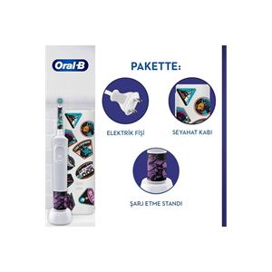 ORAL-B D100 VİTALİTY LİGHTYEAR ÖZEL SERİ ÇOCUKLAR IÇİN EKSTRA YUMUŞAK ŞARJ EDİLEBİLİR DİŞ FIRÇASI +-