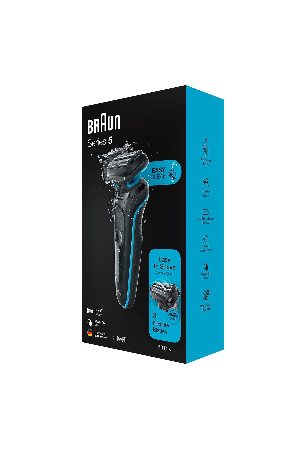 BRAUN YENİ SERİ 5 M1000S KABLOSUZ TIRAŞ MAKİNESİ. AUTOSENSE. EASYCLEAN. EASYCLİCK. ISLAK & KURU-