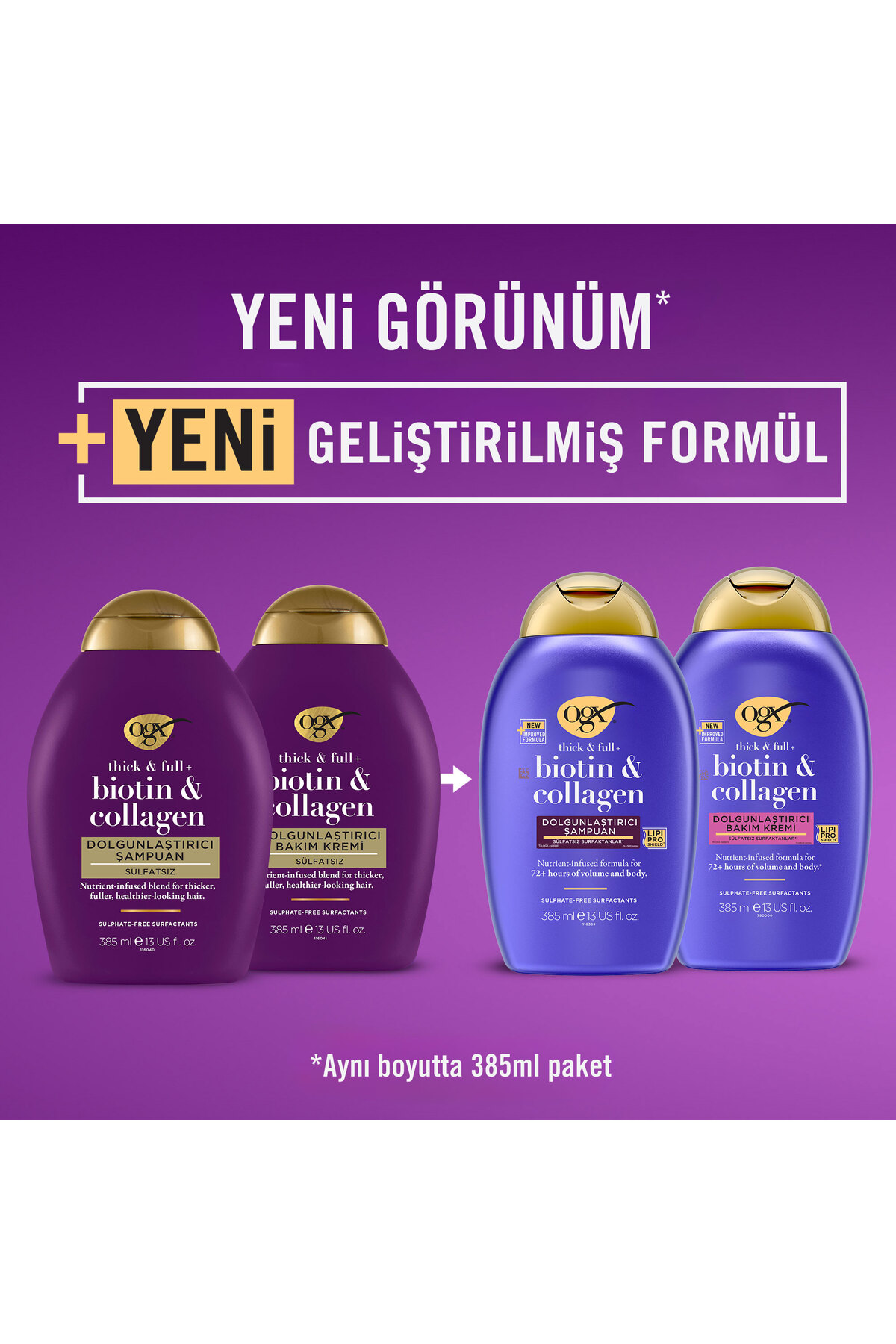 OGX DOLGUNLAŞTİRİCİ BİOTİN & KOLAJEN SÜLFATSIZ ŞAMPUAN 385 ML-