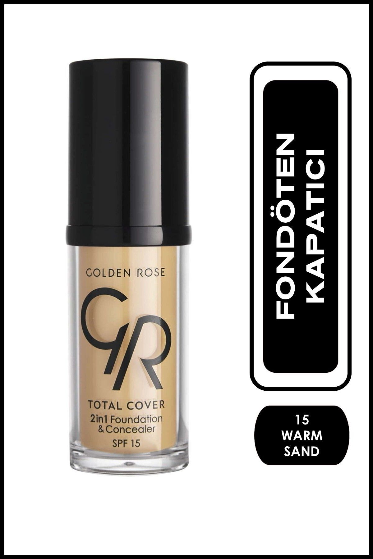GOLDEN ROSE TOTAL COVER 2İN1 FOUNDATİON & CONCEALER NO: 15 WARM SAND - FONDÖTEN & KAPATICI-