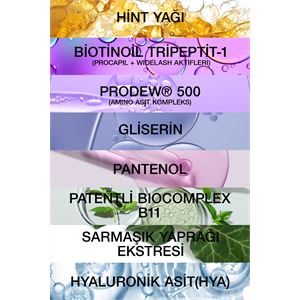 Bioxcin Kaş Kirpik Serumu - Kolajen Hyaluronik Asit Hint Yağı Keratin Peptidleri B5 Biocomplex B11-